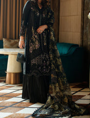 Grace Z-(S1251) - Stitched Embroidered Sequence 3pc CUTWORK Lawn Dress With Printed Munar Dupatta.