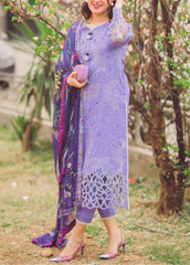 Grace Z102- Stitched Embroidered 3pc lawn dress with Digital printed munaar dupatta