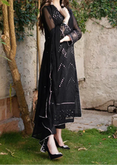 Siyaah – Embroidered Chiffon Unstitched 3Pc Suit