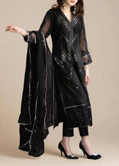 Siyaah – Embroidered Chiffon Unstitched 3Pc Suit