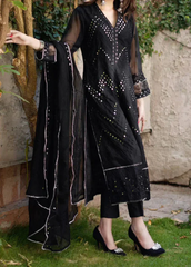 Siyaah – Embroidered Chiffon Unstitched 3Pc Suit