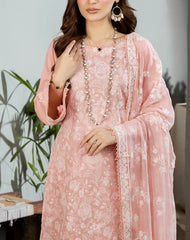 Grace Z(S729)- Stitched Embroidered 3pc Lawn dress with Embroidered chiffon dupatta.