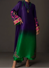 Grace Z-(W732 ) - Stitched Digital Printed 3pc Silk dress With Digital Printed Silk dupatta.
