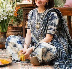 Grace S1218-Embroidered 3pc Lawn Dress with Digital Printed Chiffon Dupatta.