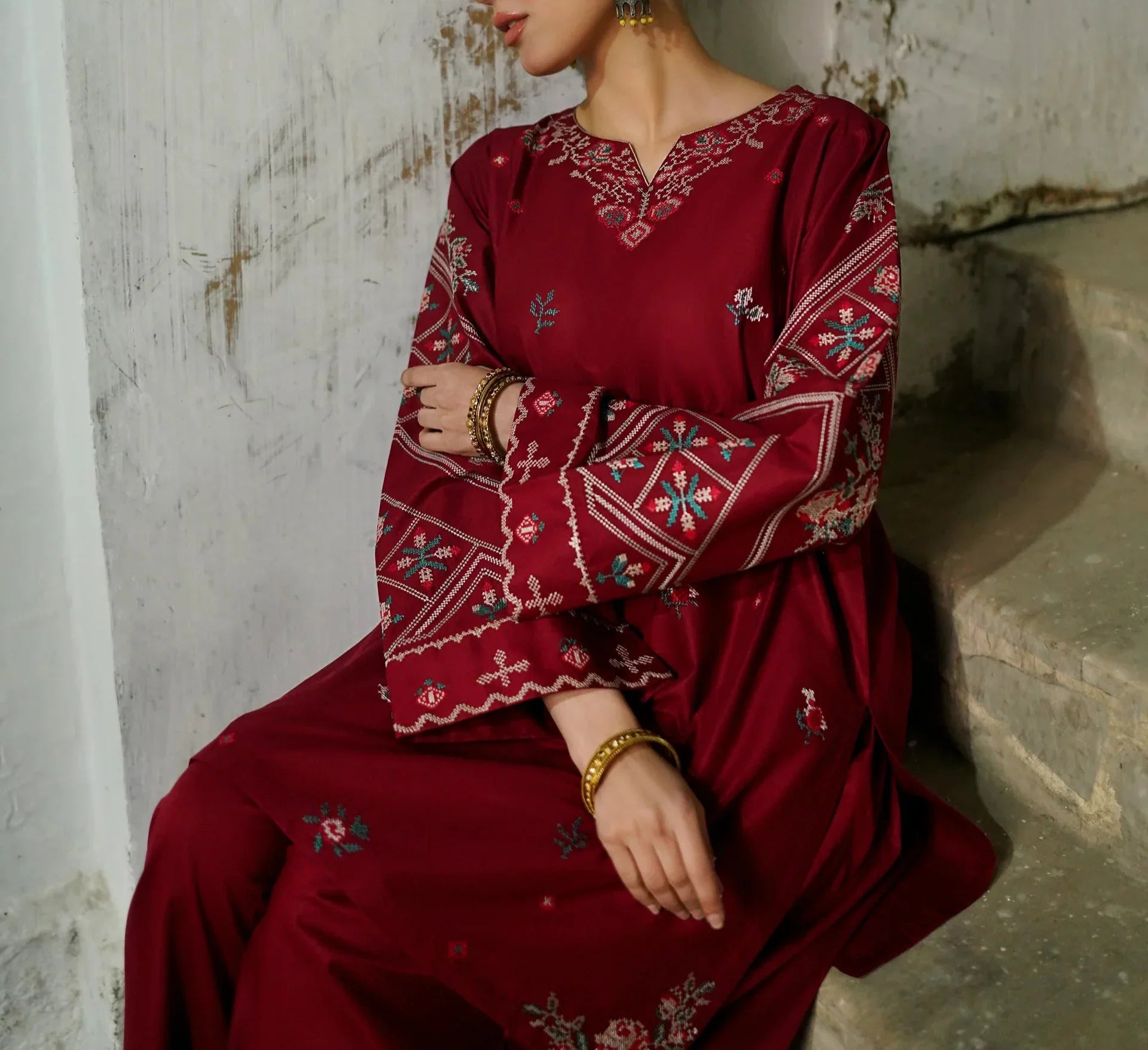 Grace Z(S1254)- Stitched Embroidered 2pc Lawn Dress