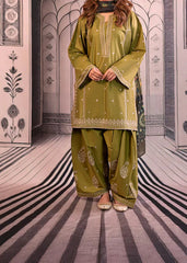 Grace W715-Embroidered 3pc Marina Dress With Printed Shawl