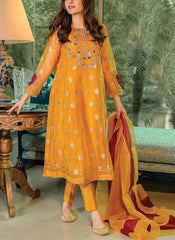 Grace Z-(W476)- Stitched Embroidered 3pc organza dress with Embroidered Organza Duppata.