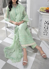 Mint Green– Embroidered Chiffon Unstitched 3Pc Suit.