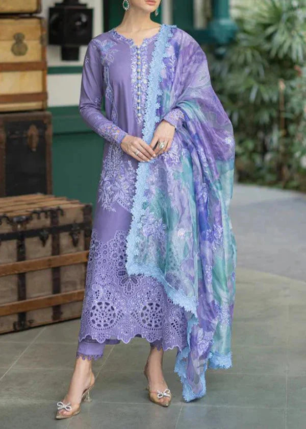 Grace Z-(S1113)- Stitched Embroidered 3pc CHIKANKARI Lawn dress with Printed Munar Dupatta.