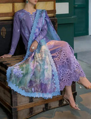 Grace Z-(S1113)- Stitched Embroidered 3pc CHIKANKARI Lawn dress with Printed Munar Dupatta.