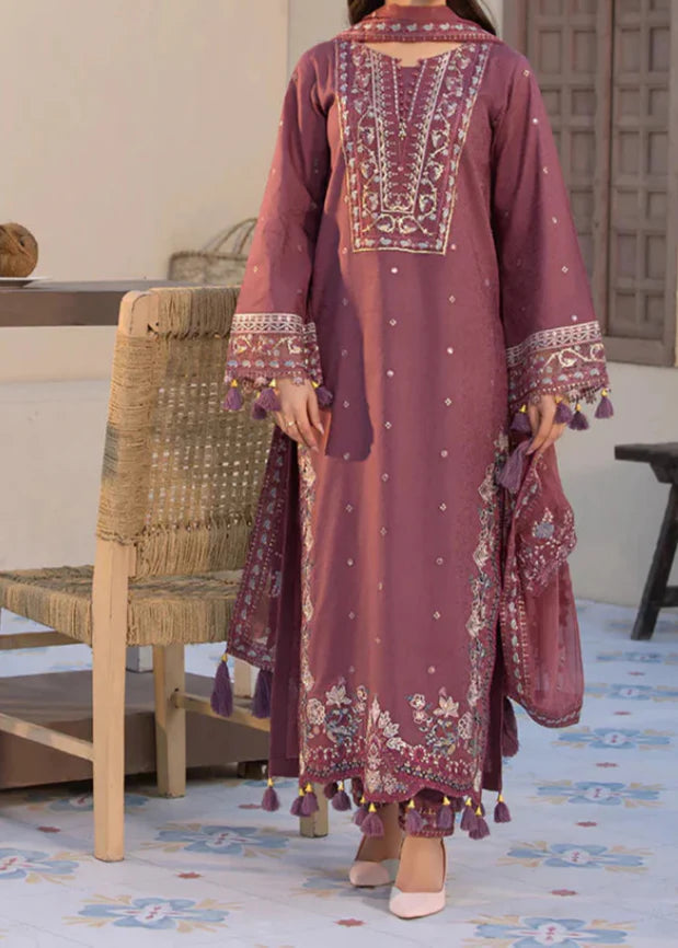 Grace W779-Embroidered 3pc Marina Dress With Embroidered Chiffon Dupatta.