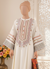 Grace W556-Embroidered 3pc marina dress with Printed shawl.