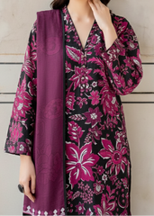 Grace W910 - Digital Printed 3pc Karandi Dress With Digital Printed Karandi Shawl.