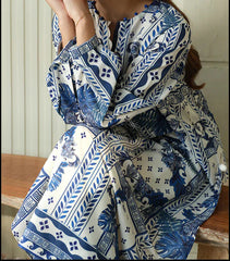 Grace Z-(W723 ) - Stitched Digital Printed 3pc Silk dress With Digital Printed Silk dupatta.