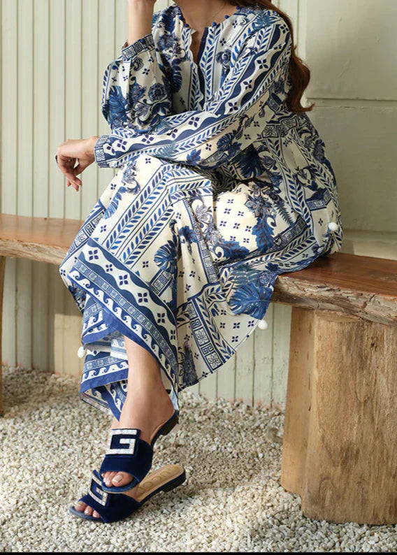Grace Z-(W723 ) - Stitched Digital Printed 3pc Silk dress With Digital Printed Silk dupatta.