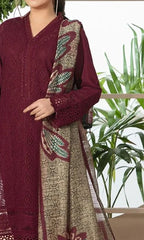 Grace S812-Embroidered 3PC Chikankari Lawn with Printed munar Dupatta.
