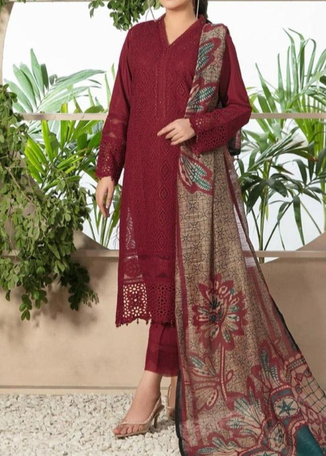 Grace S812-Embroidered 3PC Chikankari Lawn with Printed munar Dupatta.