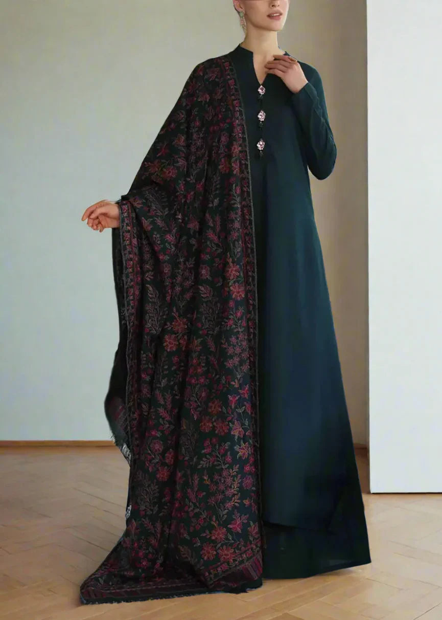 Grace Z-(W600)- Stitched Embroidered 3pc Marina Dress With Embroidered Marina Shawl.