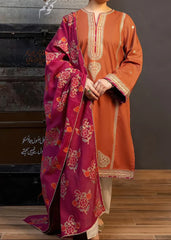 Grace Z-(S988)- Stitched Embroidered 3PC Lawn Dress With Printed Munar Dupatta.