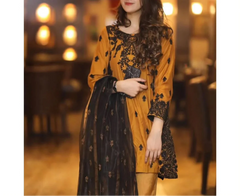 Grace S1250-Embroidered 3pc Lawn Dress With Embroidered Chiffon Dupatta.