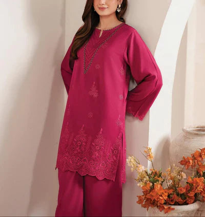 Grace Z97- Stitched Embroidered 3PC CHIKANKARI Lawn Dress With Printed Munar Dupatta.