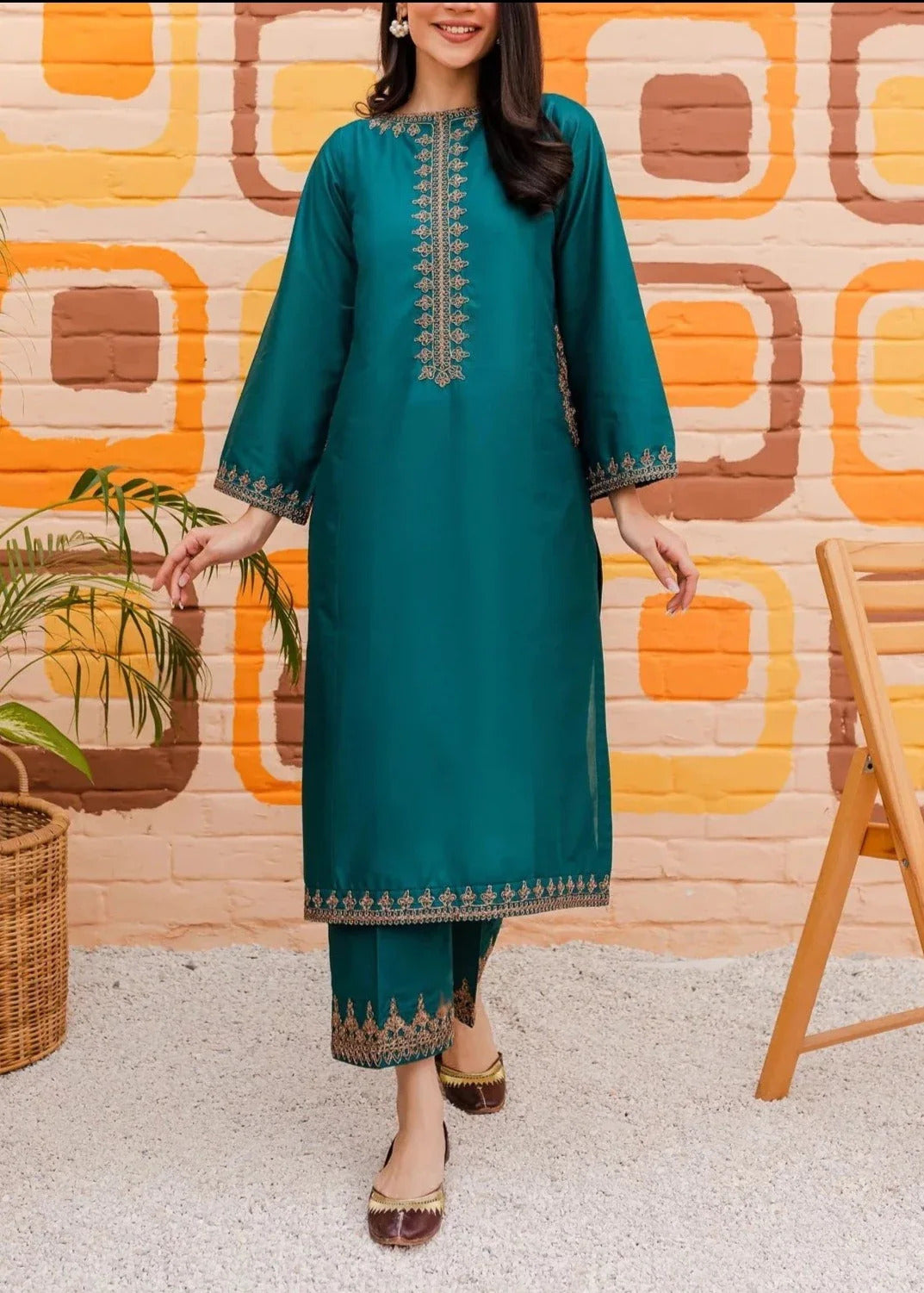 Grace Z-(S474)- Stitched Embroidered 2pc lawn dress