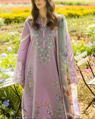 Grace Z-(S1192) - Stitched Embroidered 3pc CHICKANKARI Lawn Dress With Printed Munar Dupatta.
