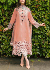Grace Z-(S1205) - Stitched Embroidered 3pc Lawn dress with Printed Munar Dupatta.