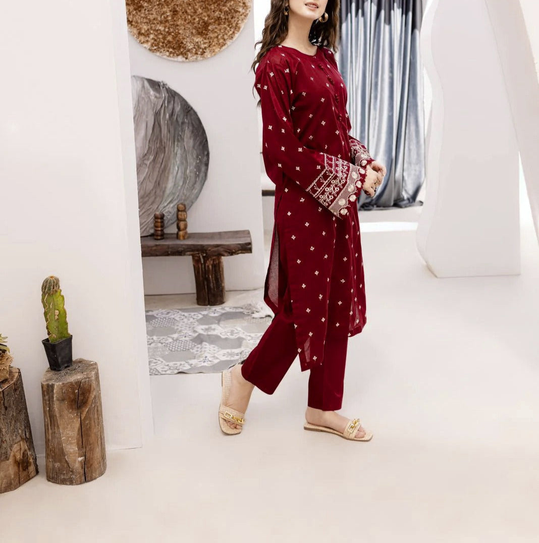 Grace S1217-Embroidered 2pc Lawn Dress