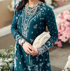 Grace Z-(S1234) - Stitched Embroidered 3pc Lawn Dress With Embroidered Chiffon Dupatta.