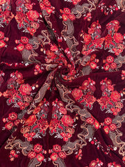 Sarinnah Premium 33-Embroided Fine quality Velvet shawl.