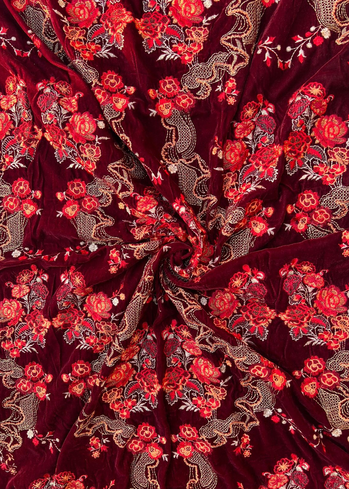 Sarinnah Premium 33-Embroided Fine quality Velvet shawl.
