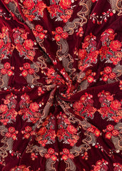 Sarinnah Premium 33-Embroided Fine quality Velvet shawl.