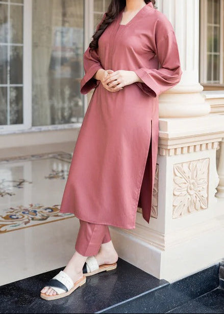 C-S 022- STITCHED 2PC DHANAK CO-ORD SET.