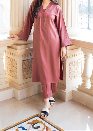 C-S 022- STITCHED 2PC DHANAK CO-ORD SET.