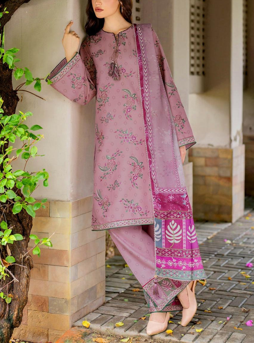 Grace S974-Embroidered 3PC Lawn Dress With Printed Munar Dupatta.