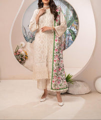Grace S1199-Embroidered 3pc CHICKANKARI Lawn Dress With Printed Munar Dupatta.