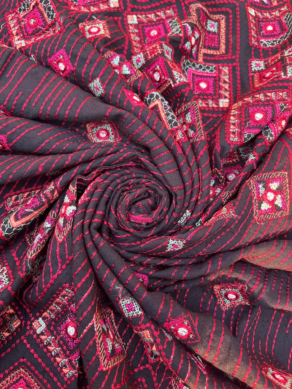 Sarinnah Premium D74-Luxury Formal Heavy Embroidered Karandi Shawl.