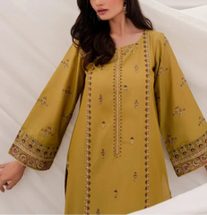 Grace Z-(S1187) - Stitched Embroidered 3pc Lawn Dress With Printed Munar Dupatta.