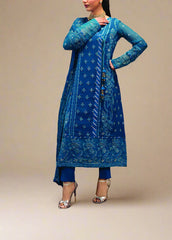 BLUE NOVA– Embroidered Chiffon Unstitched 3Pc Suit.