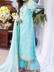 Grace Z-(Ainaa) -Stitched Embroidered chiffon 3Pc Suit