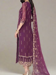 Marjanda – Embroidered Chiffon Unstitched 3Pc Suit