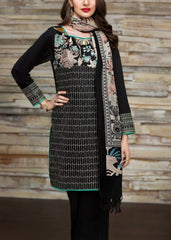 Grace Z-(W537)- Stitched Embroidered 3pc khaddar dress With Printed shawl.