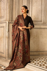 Grace premium D48- Embroidered Karandi black Shawl.