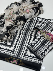 Grace W722 - Digital Printed 3pc Silk dress With Digital Printed Silk dupatta.