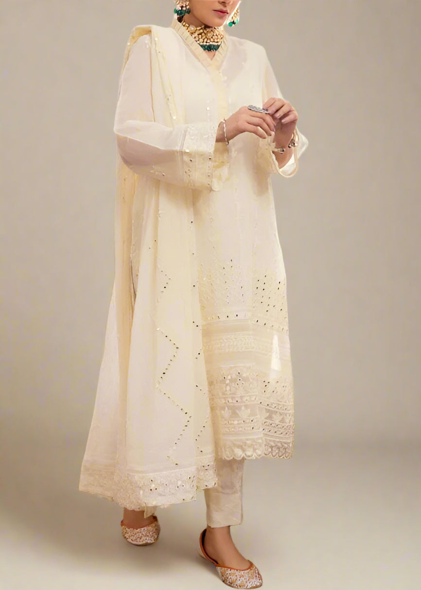 Grace Z-(KHADDI NET EVERY) -Stitched Embroidered chiffon 3Pc Suit