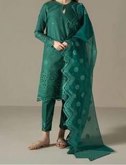 Grace Z-(S1236) - Stitched Embroidered 3pc CHIKANKARI Lawn Dress With Embroidered CHIKANKARI Organza Dupatta.