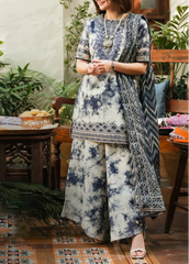 Grace Z(S1218)- Stitched Embroidered 3pc Lawn Dress with Digital Printed Chiffon Dupatta.