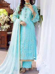 Grace Z-(Ainaa) -Stitched Embroidered chiffon 3Pc Suit