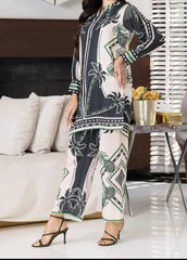 Grace Z-(W721 ) - Stitched Digital Printed 3pc Silk dress With Digital Printed Silk dupatta.